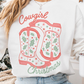 White Cowgirl Boots Christmas Graphic Crewneck Sweatshirt