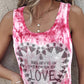 Tie Dye Print Sun Rhinestone Tank Top