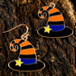 Carrot Star Witch Hat Halloween Hook Earrings