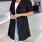 Roll Tab Sleeve Drawstring Trench Coat