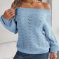 Off Shoulder Lantern Sleeve Knit Sweater