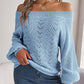 Off Shoulder Lantern Sleeve Knit Sweater