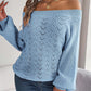 Off Shoulder Lantern Sleeve Knit Sweater