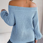 Off Shoulder Lantern Sleeve Knit Sweater