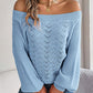 Off Shoulder Lantern Sleeve Knit Sweater