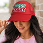 Fiery Red MERRY Patched Detail Christmas Fashion Cap