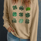 Khaki Diverse Clover Printed St Patrick Fashion Sweatshirt