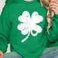 Dark Green St. Patricks Lucky Clover Graphic Sweatshirt