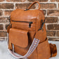 Brown Tassel Decor Retro PU Large Capacity Backpack