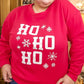 Fiery Red Christmas Ho Ho Ho Graphic Plus Size Sweatshirt