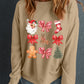 Khaki Christmas Pattern Graphic Crew Neck Sweatshirt