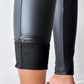 Curved High Waist PU Leather Fleece lined Thermal Pants