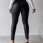 Curved High Waist PU Leather Fleece lined Thermal Pants