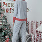 Light Grey Christmas Striped Contrast Two Piece Lounge Set