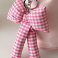 Pink Gingham Puffer Bow Knot Bag Pendant Keychain