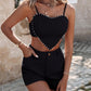 Rhinestone Crop Top & Shorts Set