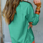 Mint Green Rainbow Colorblock Striped Pullover Sweatshirt