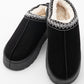 Black Contrast Print Suede Plush Lined Snow Boots