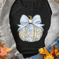 Black Polka Dot Bow Knot Thankful Pumpkin Graphic T Shirt