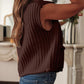 V Neck Sleeveless Button Front Knit Vest Casual Loose Fit Sweater Top with Pockets