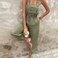 Pocket Design Drawstring Suspender Jumpsuit