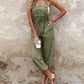 Pocket Design Drawstring Suspender Jumpsuit