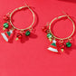 Gold Christmas Tree Bell Plate Alloy Hook Earrings