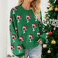 Dark Green Cheer for Christmas Round Neck Casual Sweater