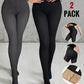 2 Piece 80g(no Fleece) High Waisted Tummy Control Elasticity Leggings Tight Pants