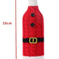 Racing Red Christmas Stripes Knitted Jingle Bell Wine Bottle Sleeve