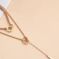 Gold Plated Double Layer O-Ring Long Stick Pendant Chain Necklace