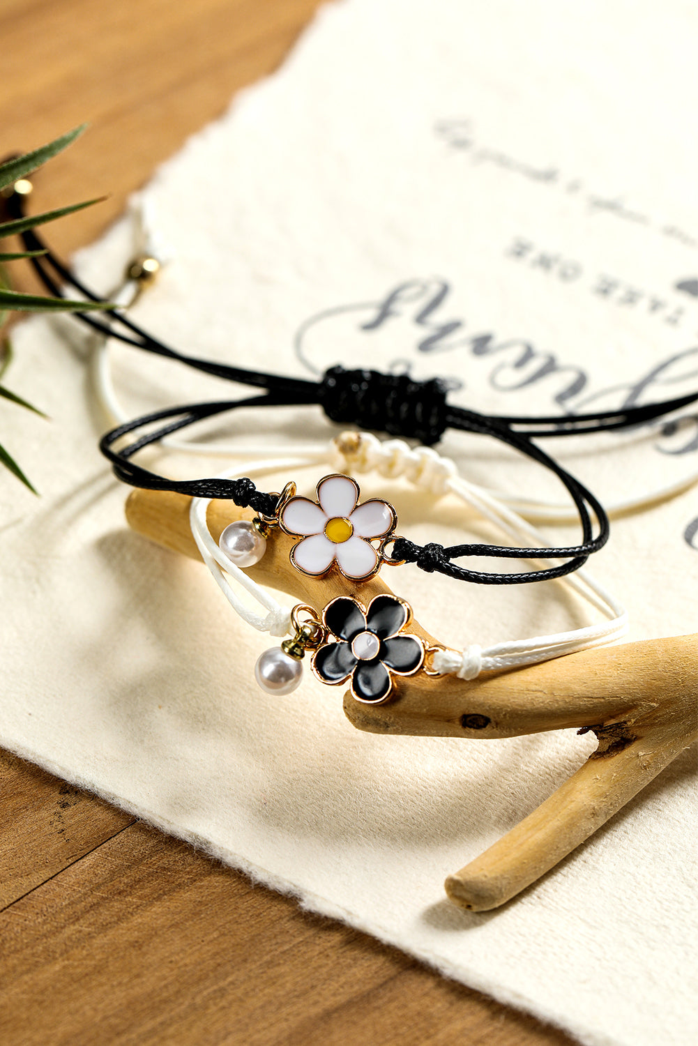 White Flower Pearl Pendant Matching Bracelet Set