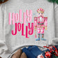 Gray HOLLY JOLLY Nutcracker Print Crew Neck Christmas Sweatshirt