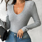 V Neck Long Sleeve Casual Top