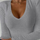 V Neck Long Sleeve Casual Top