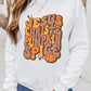 Beige JESUS CHRISH & PUMPKIN SPICE Graphic Drop Shoulder Sweatshirt