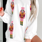 White Christmas Nutcracker Graphic Corded Baggy Sweatshirt