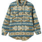 Blue Western Aztec Print Button Flap Pocket Shacket