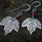 Silvery Vintage Leaf Beaded Hook Drop Earrings