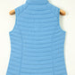 Sky Blue Plush Collared Quilted Zipped Puffer Vest