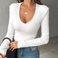 V Neck Long Sleeve Casual Top