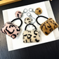 Pink Plush Animal Print Mini Bag Keychain