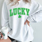 White St. Patricks LUCKY Graphic Corded Sweatshirt