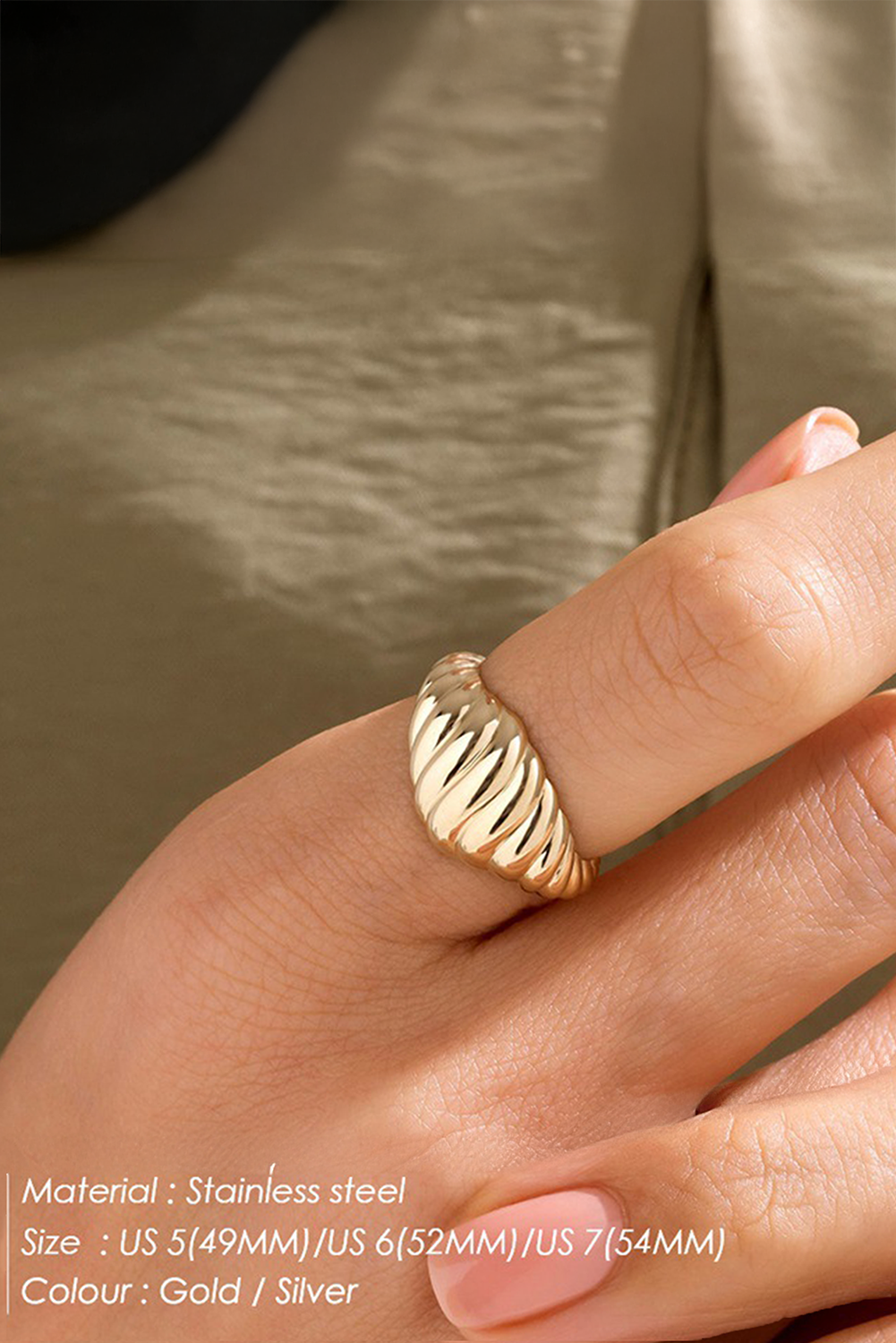 Gold Plated Vintage Croissant Ring