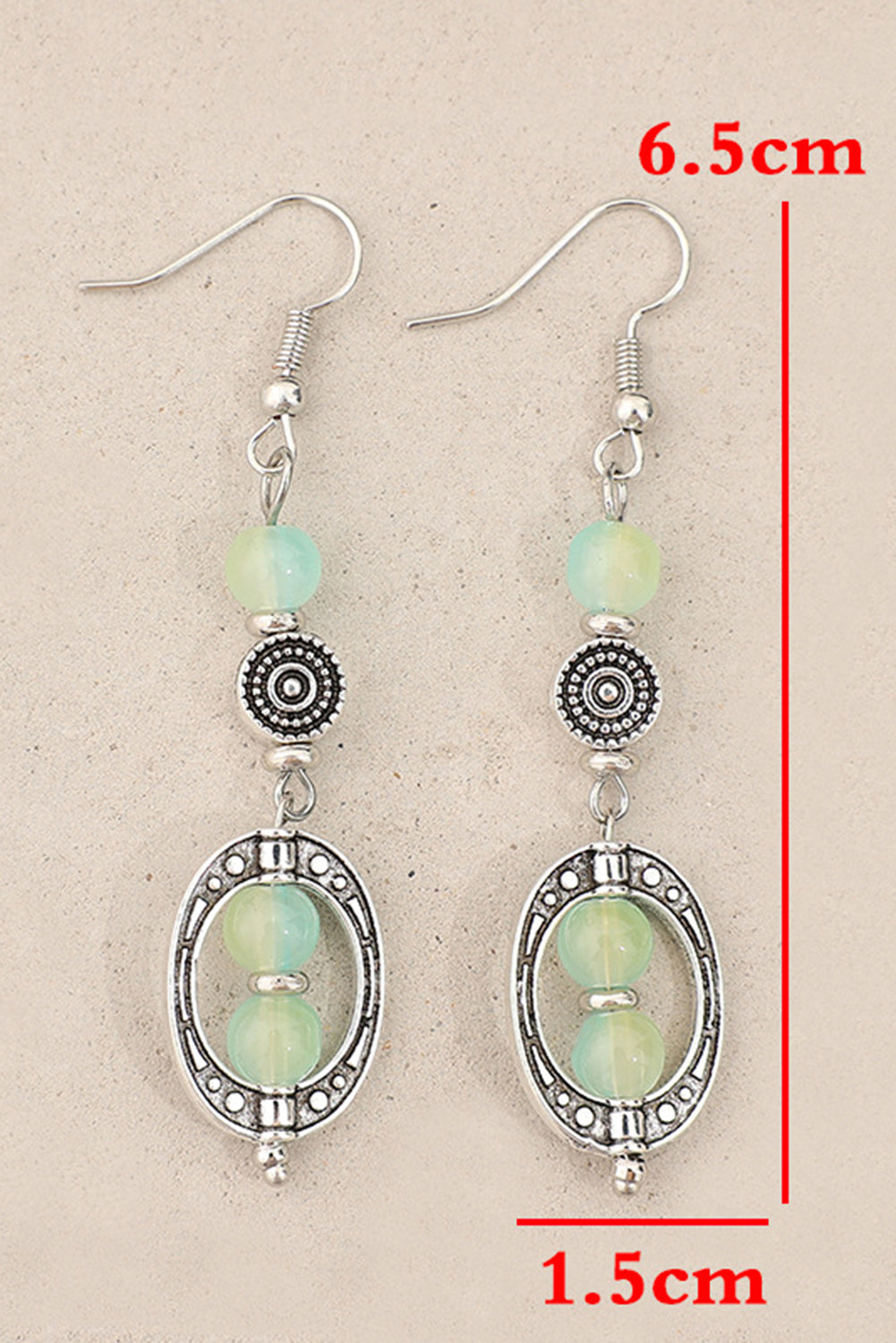 Silvery Boho Style Beaded Dangle Earrings