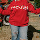 Fiery Red Merry Graphic Christmas Plus Size Sweater