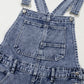 Sail Blue Denim Bib Straight Leg Jumpsuit with Pockets