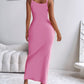 U Neck Spaghetti Strap Maxi Dress