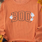 Orange Embroidered BOO Ghost Corded Halloween Sweatshirt