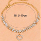 Gold Heart Pendant Rhinestone Adjustable Chain Anklet